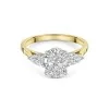 18ct Yellow Gold Oval & Pear 2ct Lab Grown Diamond Three Stone Ring