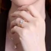 18ct Yellow Gold Oval & Pear 2ct Lab Grown Diamond Three Stone Ring