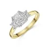 18ct Yellow Gold Radiant & Trapezoid 1.50ct Lab Grown Diamond Hidden Halo 3 stone Ring