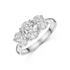 Platinum Oval Cut 2.00ct Lab Grown Diamond Three Stone Ring