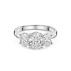 Platinum Oval Cut 2.00ct Lab Grown Diamond Three Stone Ring