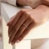 Platinum Round Brilliant 0.15ct Lab Grown Diamond Half Hoop Eternity Ring