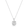 18ct White Gold Round Brilliant 1.00ct Lab Grown Diamond 4 Claw Pendant