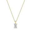 18ct Yellow Gold Emerald Cut 0.75ct Lab Grown Diamond 4 Claw Solitaire Pendant