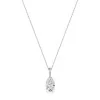 18ct White Gold Pear Shape 1.00ct Lab Grown Diamond 3 Claw Solitaire Pendant