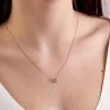 9ct White Gold Round Brilliant 0.06ct Lab Grown Diamond Kiss Pendant