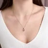 9ct White Gold Round Brilliant 0.25ct Lab Grown Diamond Oval Drop Pendant