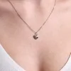 9ct White Gold Round Brilliant 0.10ct Lab Grown Diamond Half Heart Pendant