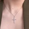 9ct White Gold Round Brilliant 1.00ct Lab Grown Diamond Cross Pendant