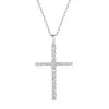9ct White Gold Round Brilliant 1.00ct Lab Grown Diamond Cross Pendant