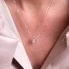 9ct White Gold Oval Cut 1.00ct Lab Grown Diamond Rub Over Pendant
