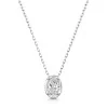 9ct White Gold Oval Cut 1.00ct Lab Grown Diamond Rub Over Pendant