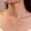 9ct White Gold Lab Grown Emerald Cut 1.00ct Diamond Rub Over Pendant