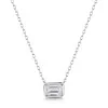 9ct White Gold Lab Grown Emerald Cut 1.00ct Diamond Rub Over Pendant