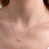 9ct White Gold Round Brilliant 1.50ct Lab Grown Diamond 4 Claw Pendant