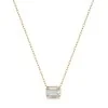 9ct Yellow Gold Emerald Cut 1.00ct Lab Grown Diamond Rub Over Pendant