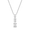 18ct White Gold 3.50ct Lab Grown Diamond 3 Stone Drop Pendant