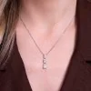 18ct White Gold 3.50ct Lab Grown Diamond 3 Stone Drop Pendant
