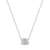 18ct White Gold East to West Emerald Cut 1.00ct Lab Grown Diamond Pendant