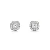 Platinum 1.50ct Princess Cut Lab Diamond Halo Earrings