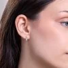 9ct White Gold Emerald Cut & Round Brilliant 1.30ct Lab Grown Diamond Drop Earrings