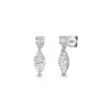 9ct White Gold Marquise & Round Brilliant 1.60ct Lab Grown Diamond Drop Earrings