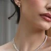 9ct White Gold Pear Shape & Round Brilliant 1.50ct Lab Grown Diamond Drop Earrings