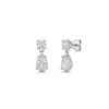 9ct White Gold Pear Shape & Round Brilliant 1.50ct Lab Grown Diamond Drop Earrings