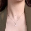 9ct White Gold Emerald Cut, Pear Shape & Round Brilliant 1.25ct Lab Grown Diamond Drop Pendant