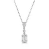9ct White Gold Emerald Cut, Pear Shape & Round Brilliant 1.25ct Lab Grown Diamond Drop Pendant