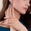 9ct White Gold Round Brilliant 1.00ct Lab Grown Diamond Micro Set Hoop Earrings
