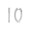 9ct White Gold Round Brilliant 1.00ct Lab Grown Diamond Micro Set Hoop Earrings