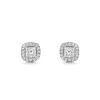 9ct White Gold 1.50ct Princess Cut Lab Diamond Halo Earrings