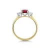 9ct Yellow Gold 0.85ct Oval Ruby and 0.50ct Oval Lab Grown Diamond 3 Stone Ring