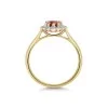 9ct Yellow Gold 0.80ct Pear Cut Ruby with Lab Grown Diamond Halo Solitaire Ring