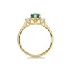 9ct Yellow Gold 0.70ct Pear cut Emerald and 0.20ct Round Brilliant Lab Grown Diamond 3 Stone Ring