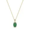9ct Yellow Gold 0.70ct Oval Cut Emerald with Lab Grown Diamond Pendant