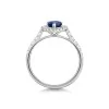9ct White Gold 0.9ct Pear Cut Sapphire Ring with 0.45ct Lab Grown Diamond Halo and Shoulders 