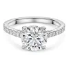 Platinum Lab Grown 2.00ct Round Brilliant Diamond Shoulders Ring
