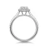Platinum Lab Grown 0.75ct Round Brilliant Diamond Halo Shoulders Ring