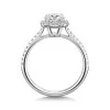 Platinum Lab Grown 1.00ct Round Brilliant Diamond Halo Shoulders Ring