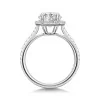 Platinum Lab Grown 2.00ct Round Brilliant Diamond Halo Shoulders Ring