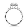 Platinum Lab Grown 1.50ct Oval Diamond Halo Shoulders Ring