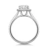 Platinum Lab Grown 2.00ct Oval Diamond Halo Shoulders Ring