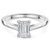 Platinum Lab Grown 1.00ct Emerald Diamond Solitaire Ring