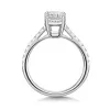 Platinum Lab Grown 2.00ct Emerald Diamond Shoulders Ring