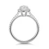 Platinum Lab Grown 1.50ct Emerald Diamond Shoulders Halo