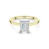 18ct Yellow Gold Lab Grown 1.00ct Emerald Cut Hidden Halo Solitaire Ring