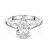 Platinum Lab Grown 2.00ct Pear Diamond Solitaire Ring