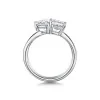 Platinum Mix Cut 2.00ct Lab Grown Diamond 'Toi Et Moi' 2 Stone Ring